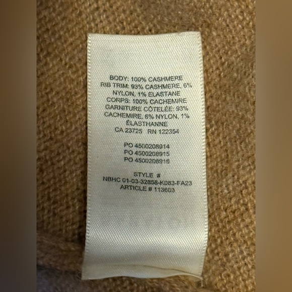 Aritzia Babaton | Luxe Cashmere Session Sweater | Beige/Tan | XS - Picture 12 of 12